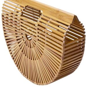 Bamboo Half-Moon Handbag